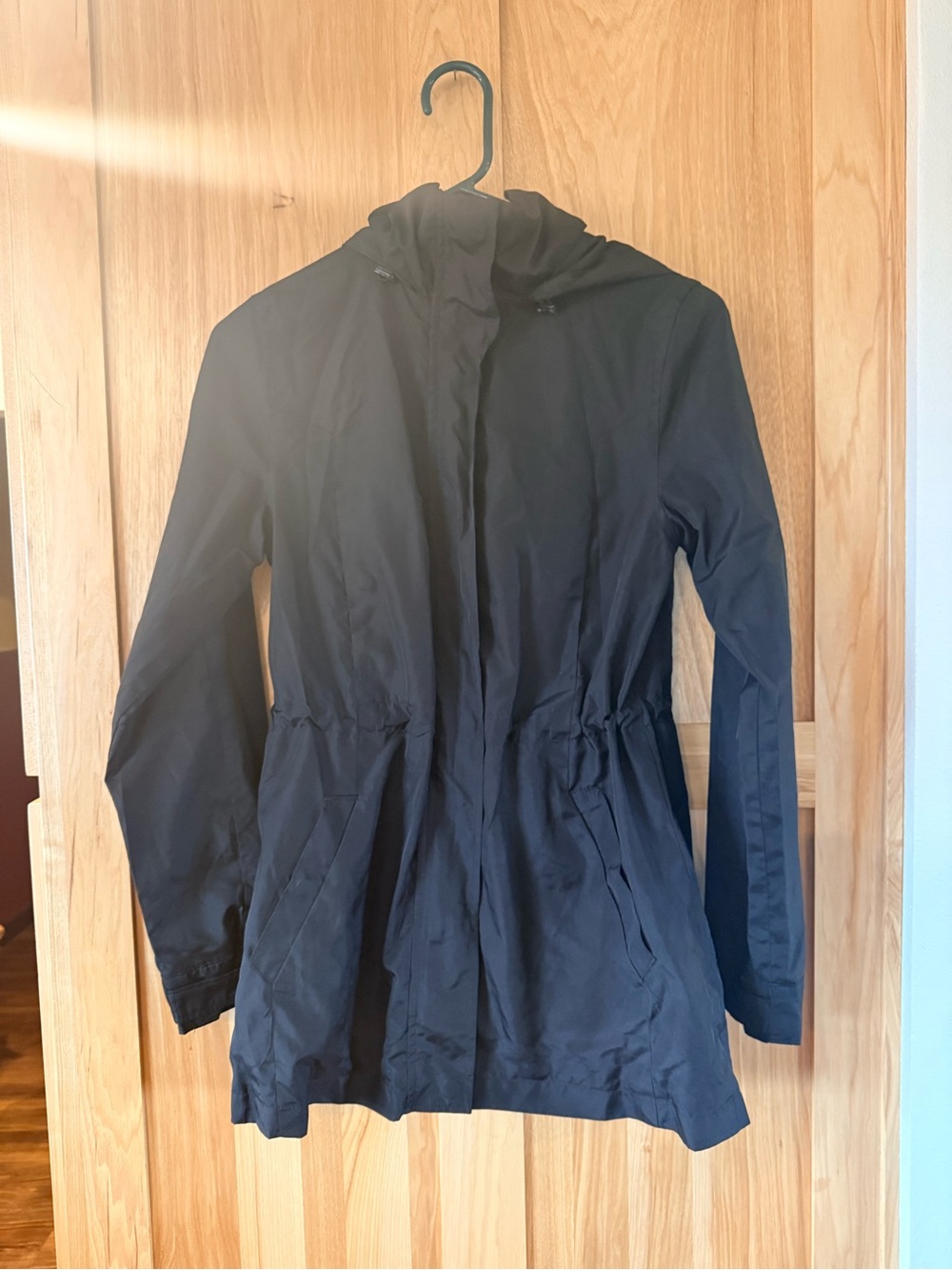 a new day Black Hooded Cinch-Waist Trench Coat